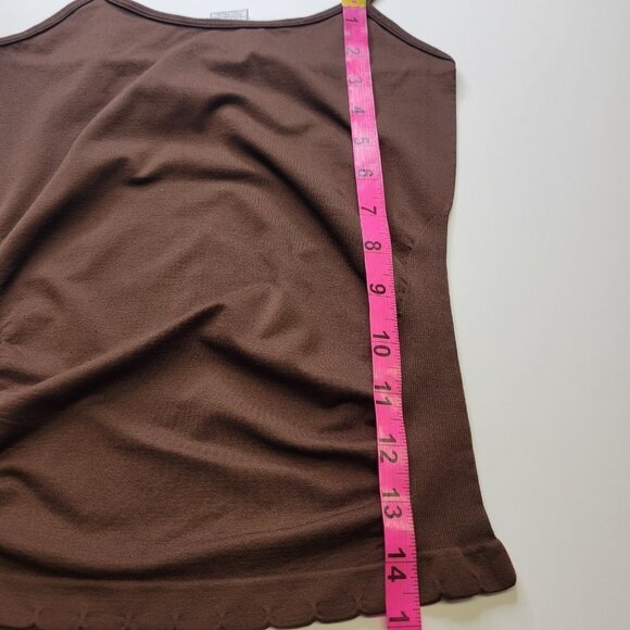 BROWN Spaghetti Strap Tank Top Spandex Fitted Camisole- One Size- NEW - Picture 4 of 6